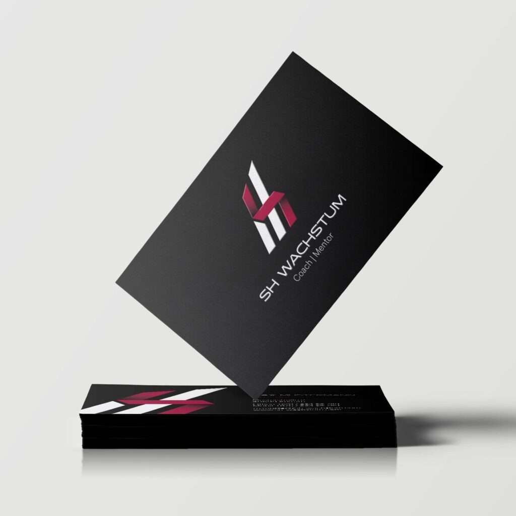 Modernes Visitenkarten Design f&uuml;r ein Kundenprojekt mit hochwertiger Typografie, klarem Layout und professioneller Gestaltung f&uuml;r starke Markenpr&auml;senz